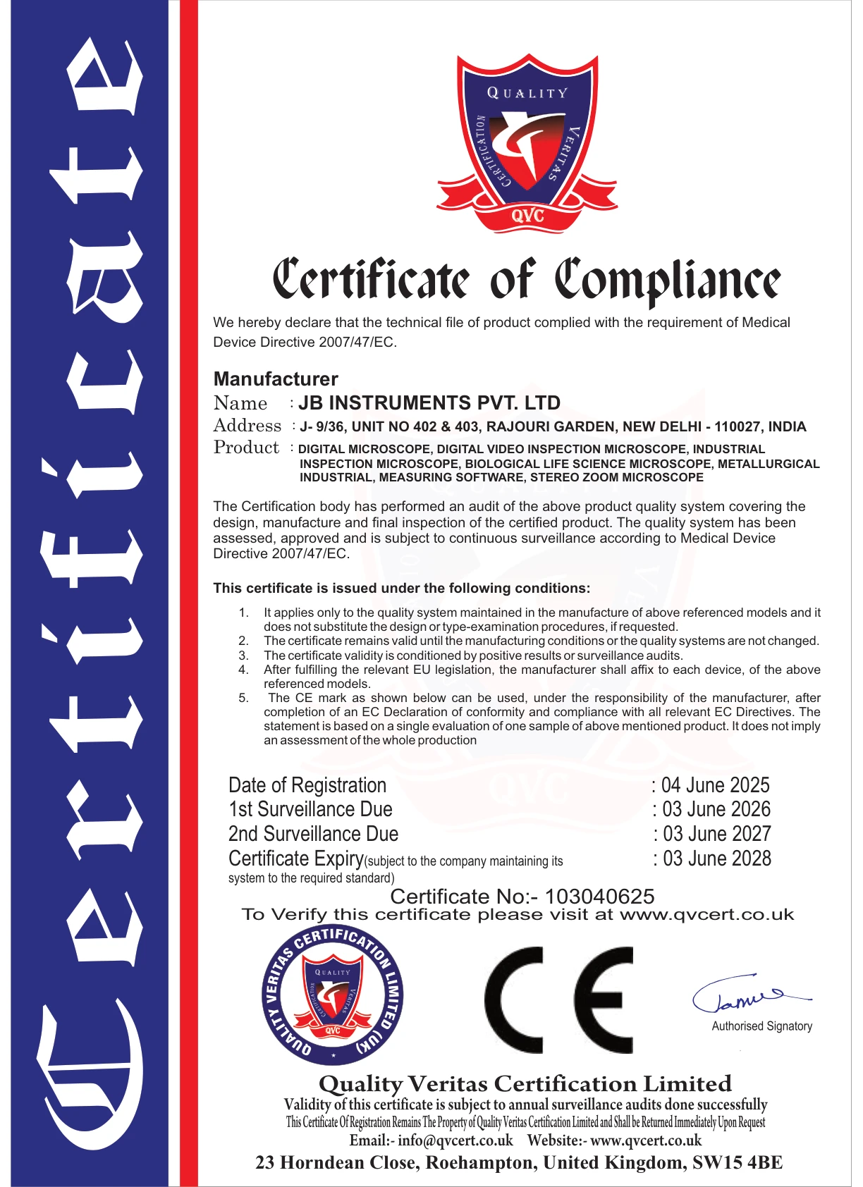CE Compliance Declaration