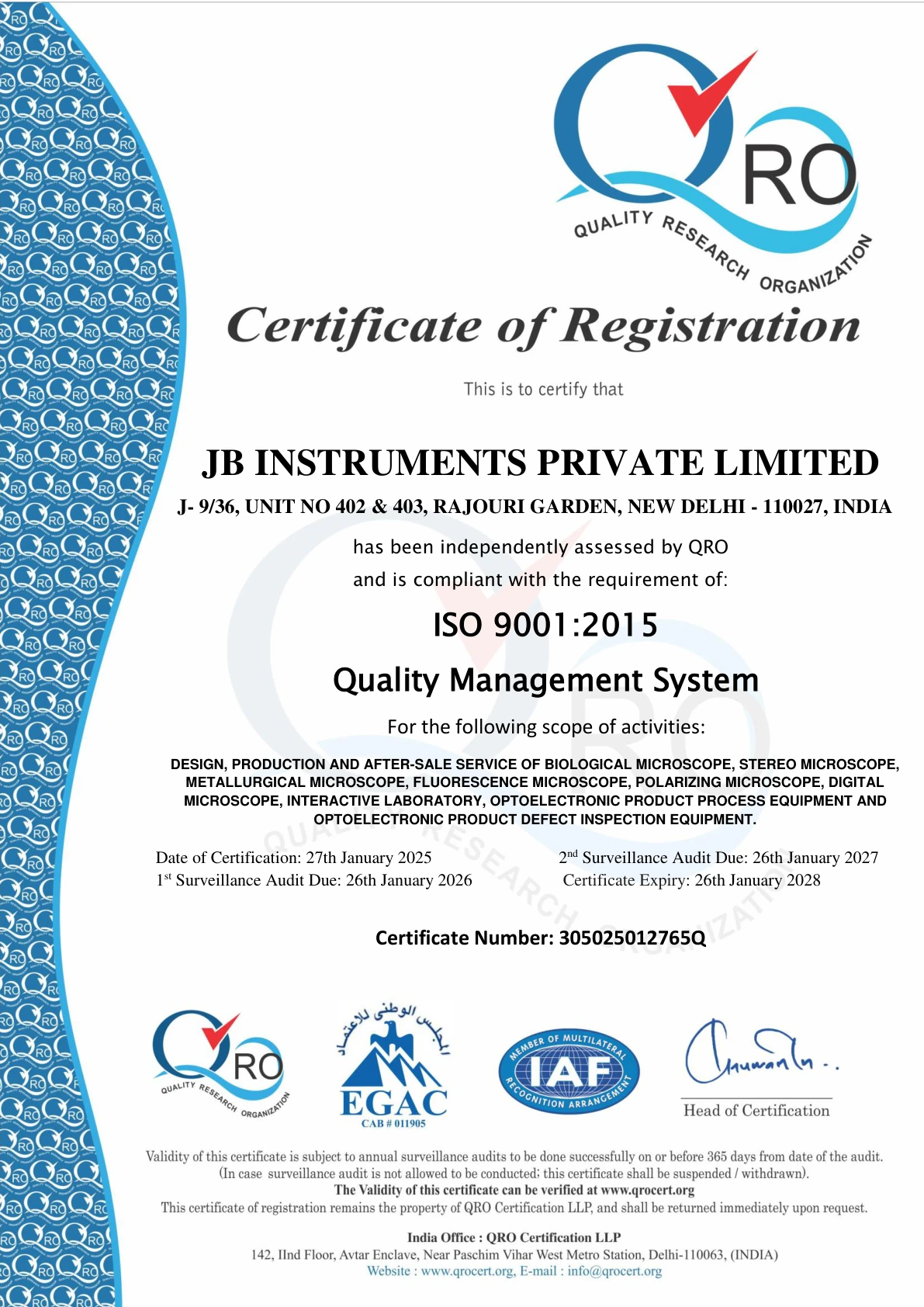 ISO 9001:2015 Certification